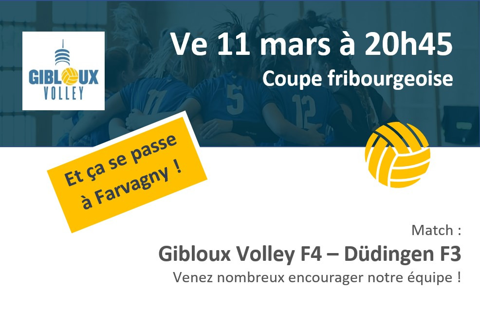 Image Gibloux Volley F4 vs Düdingen F3 : c'est vendredi que ça se passe !