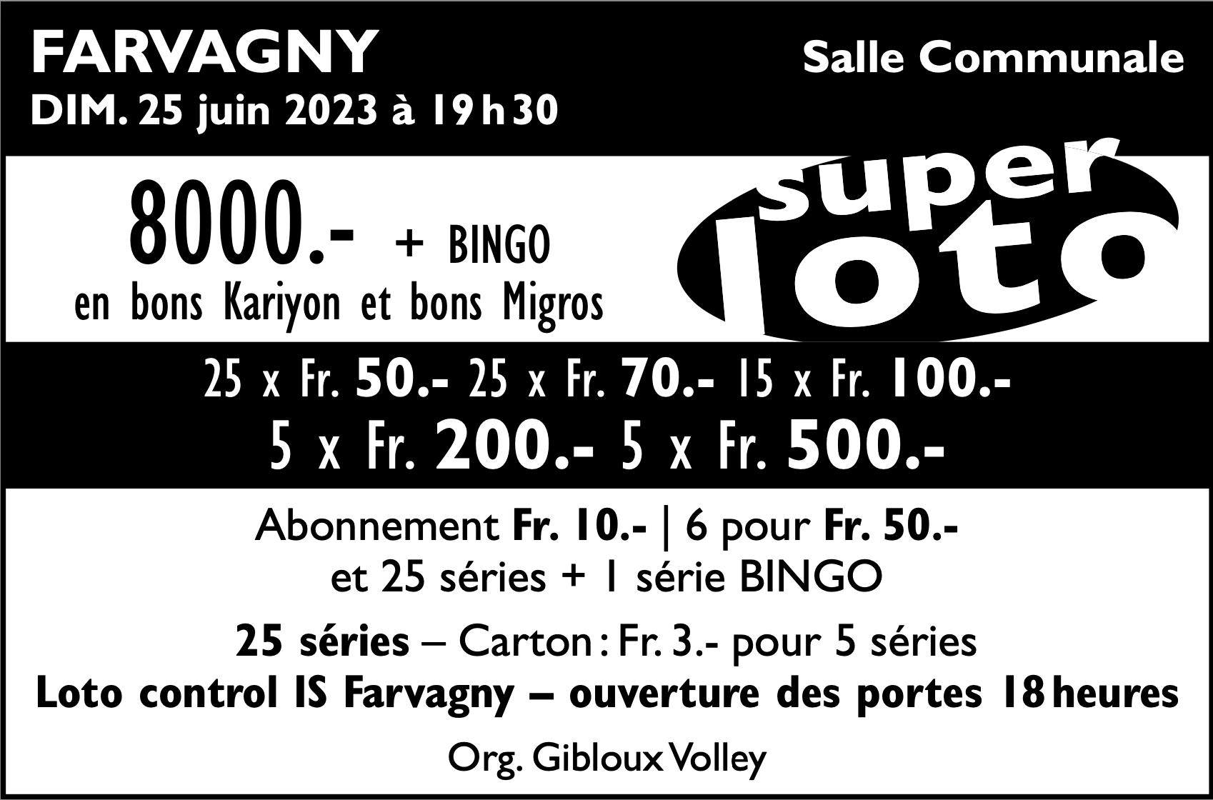 Image Loto dimanche 25.06 19h30 a Farvagny