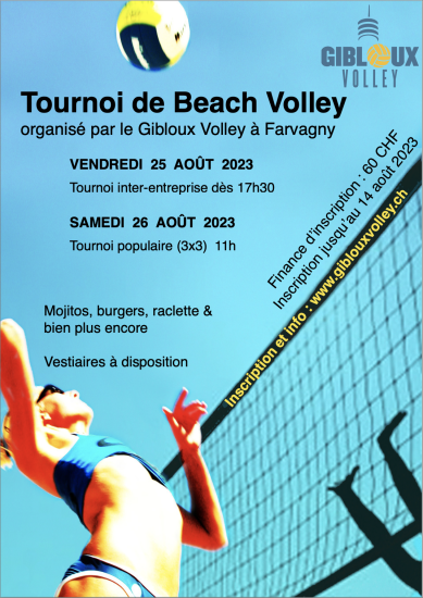 Image Tournoi de beachvolley vendredi 25 et samedi 26 aout 2023